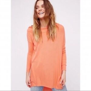 We The Free Grapevine Coral Asymmetric Long Sleeve Tunic
